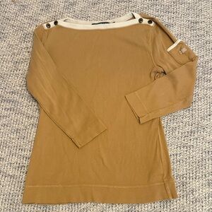 Ralph Lauren Button-Shoulder Boatneck Top – Size SP
